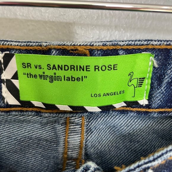 SANDRINE ROSE straight fit jeans with distressing in indigo size 26 - Picture 4 of 8
